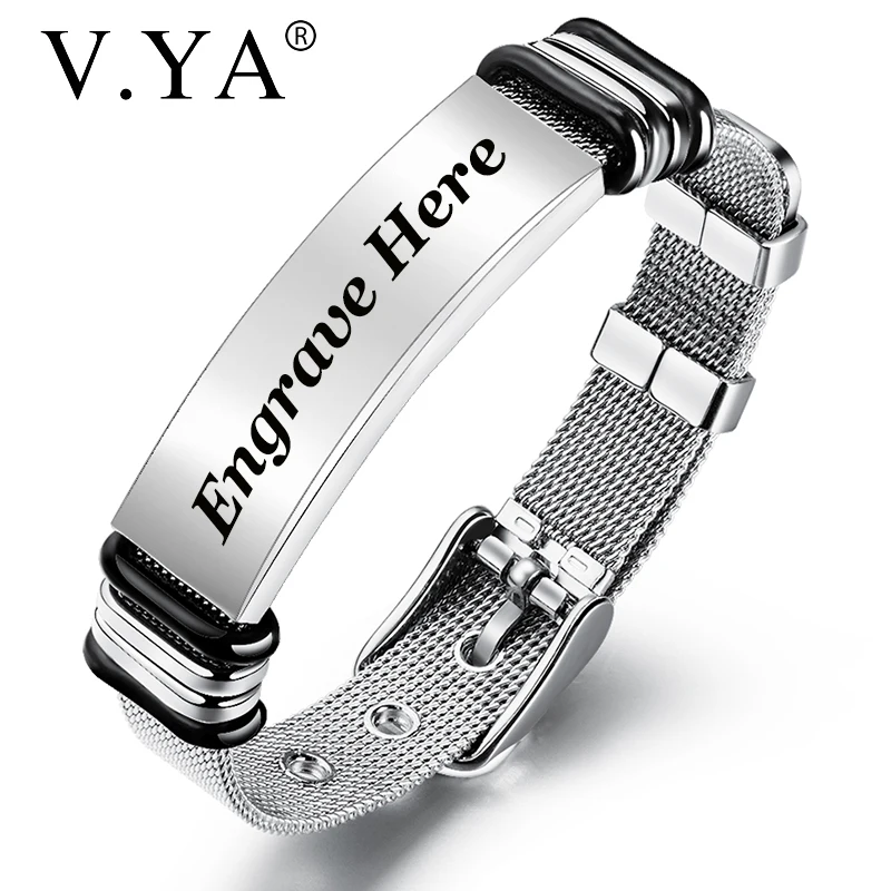 V.YA Fashion Customized Black Men Bracelet Stainless Steel Personalized Bracelet Engrave Bangle For Men Jewelry Gift
V.YA Fashion Customized Black Men Bracelet Stainless Steel Personalized Bracelet Engrave Bangle For Men Jewelry Gift