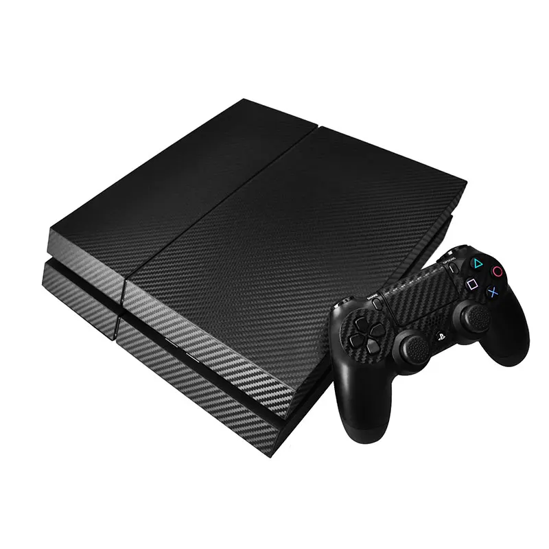 Черный виниловый чехол из углеродного волокна для консоли sony Playstation 4 с