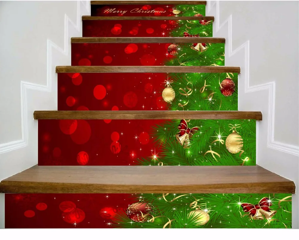 6pcs/set 18cm x 100cm Merry Christmas Green Christmas Tree Stairs Sticker Wallpaper LTT044
6pcs/set 18cm x 100cm Merry Christmas Green Christmas Tree Stairs Sticker Wallpaper LTT044