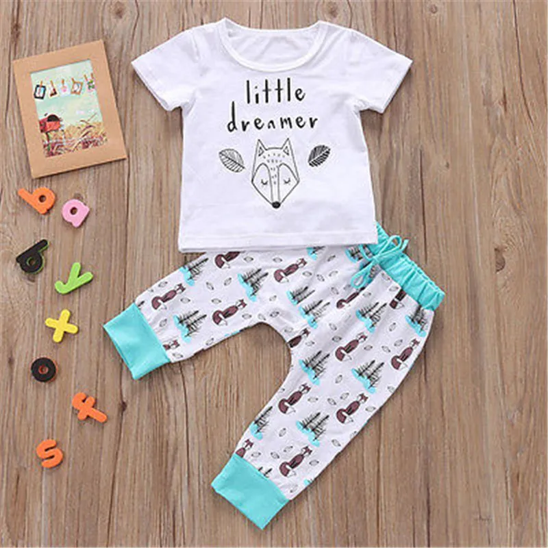 Милые футболки PUDCOCO с надписью для новорожденных мальчиков и девочек + штаны