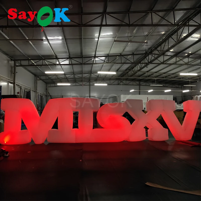 1.2mH надувные светодиодные буквы MIS XV наземное освещение с красочными световыми полосками и пультом дистанционного управления для украшения...
1.2mH надувные светодиодные буквы MIS XV наземное освещение с красочными световыми полосками и пультом дистанционного управления для украшения...