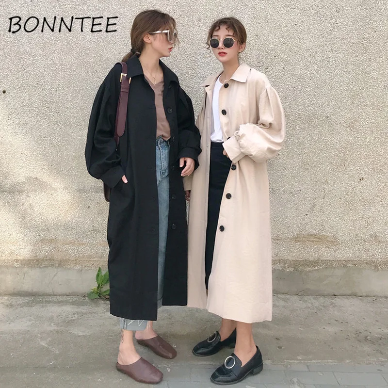 Trench Women Loose Adjustable Waist Korean Solid Long Woman Coat Korean Style Chic Elegant Pocket All-match Outwear Womans Coats
Trench Women Loose Adjustable Waist Korean Solid Long Woman Coat Korean Style Chic Elegant Pocket All-match Outwear Womans Coats