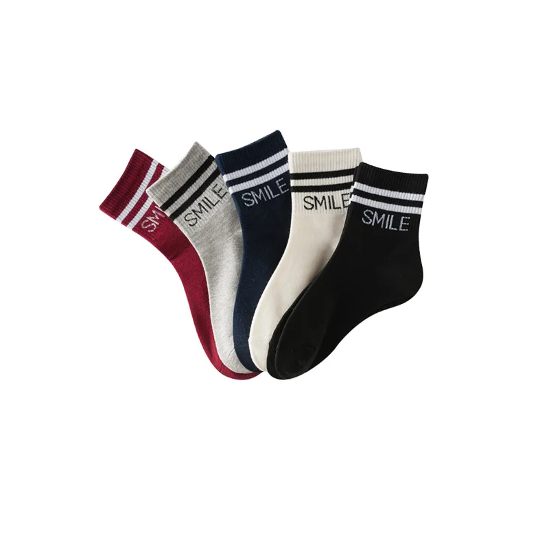 5 Pairs Kawaii Women's Unisex Embroidery Letter SMILE Stripe Skateboard Socks Cotton Socks Sox Cute Girl Art Ankle Sock Meias
5 Pairs Kawaii Women's Unisex Embroidery Letter SMILE Stripe Skateboard Socks Cotton Socks Sox Cute Girl Art Ankle Sock Meias