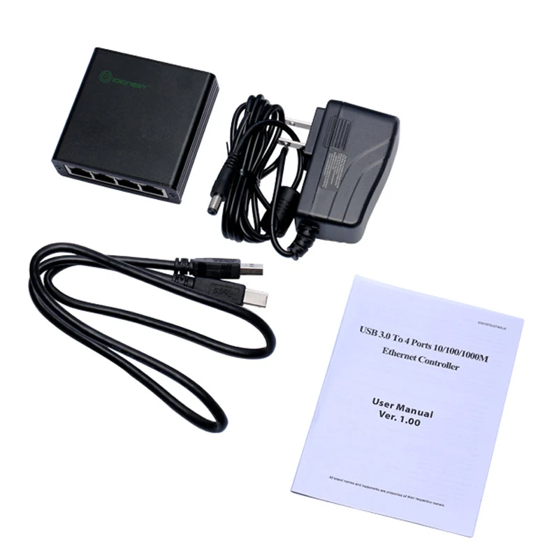 

USB 3.0 to 4 Ports Gigabit Ethernet Network Adapter RJ45 100/1000Mbps HUB 1Gbps LAN Card for Realtek RTL8153 Chipset