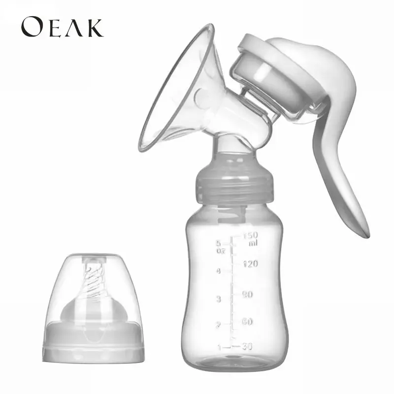 Ручной молокоотсос Oeak мощный для кормления ребенка бутылочки молока на присоске