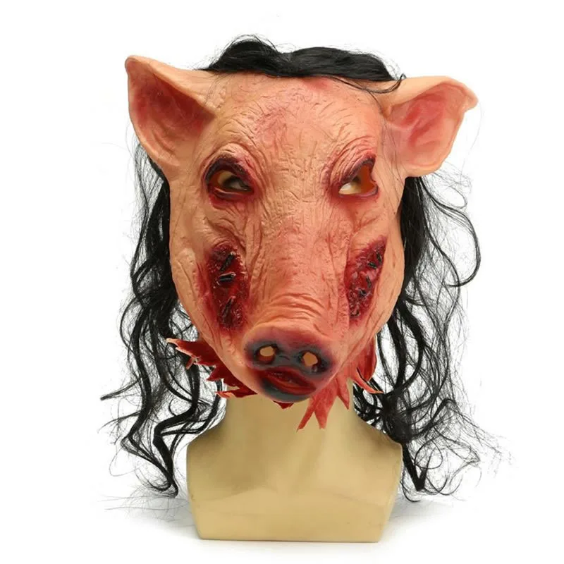 Hot Halloween Scary Cosplay Adult Saw Pig Head Mask With Hair Fancy Dress Costume
Hot Halloween Scary Cosplay Adult Saw Pig Head Mask With Hair Fancy Dress Costume