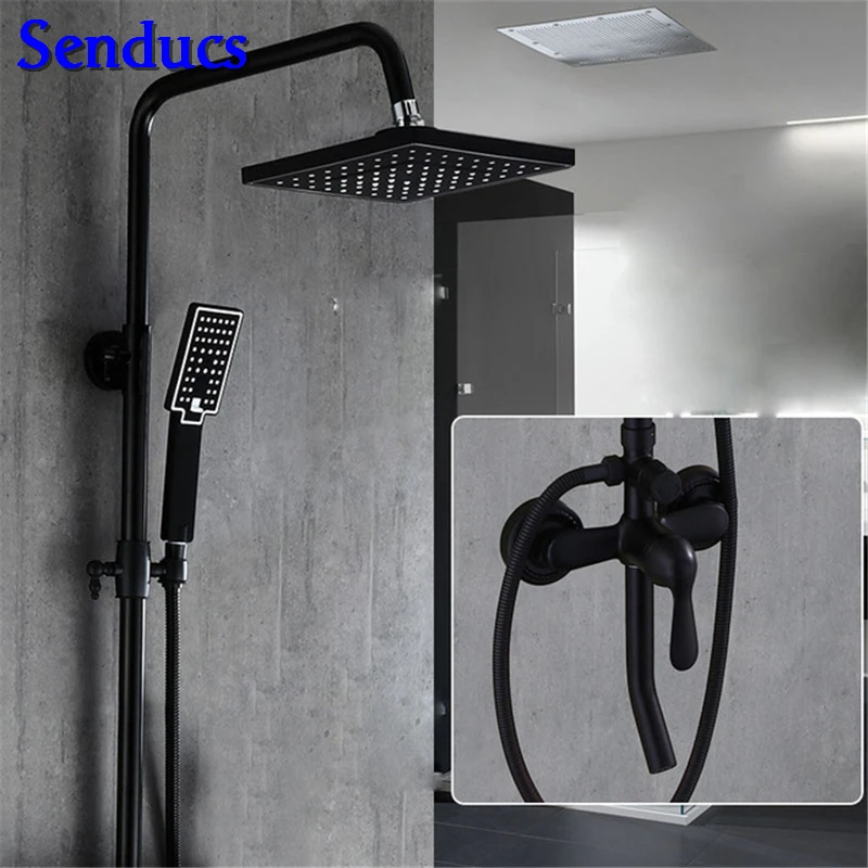 Senducs Black Bronze Shower Set Square Bathroom Top Shower 8 Inch Brass Shower System High Quality Black Bronze Shower Set
Senducs Black Bronze Shower Set Square Bathroom Top Shower 8 Inch Brass Shower System High Quality Black Bronze Shower Set