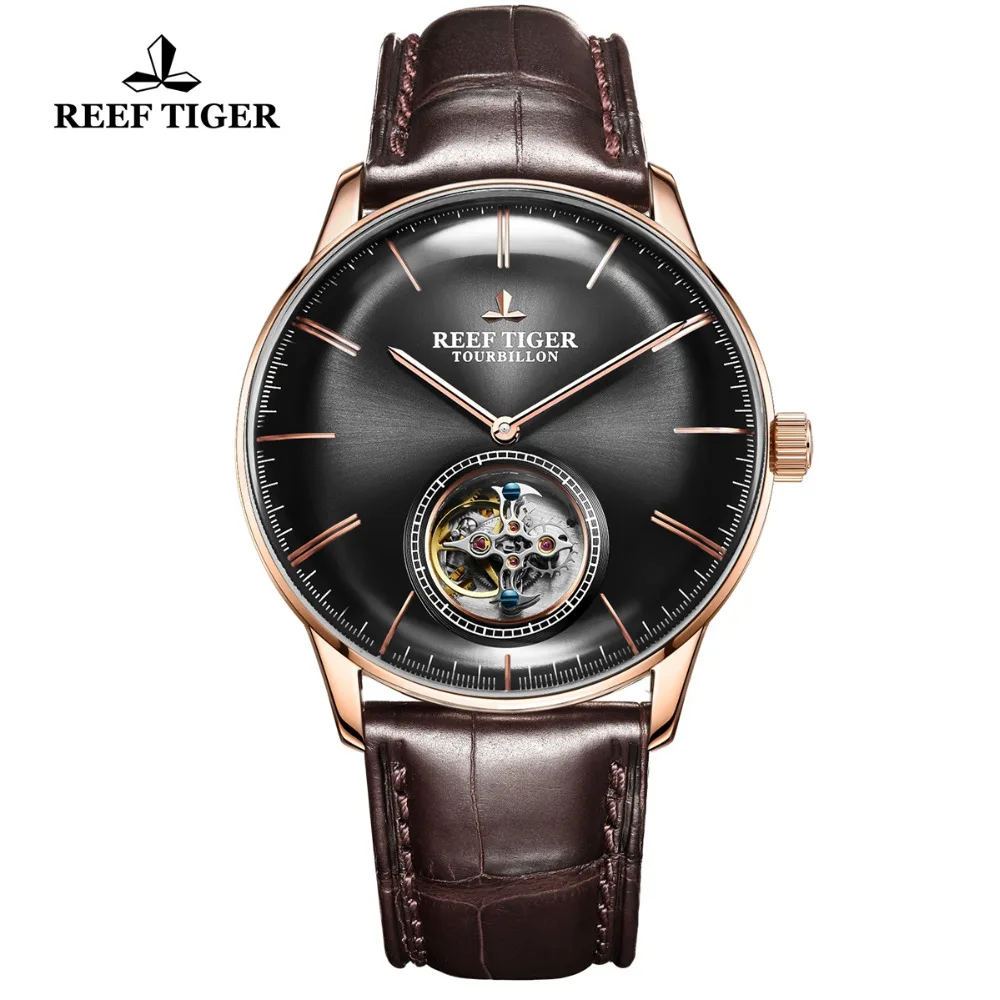 Reef Tiger/RT Luxury Brand Tourbillon Mechanical Watch for Men Rose Gold Leather Strap Watch Waterproof Montre Homme RGA1930
Reef Tiger/RT Luxury Brand Tourbillon Mechanical Watch for Men Rose Gold Leather Strap Watch Waterproof Montre Homme RGA1930