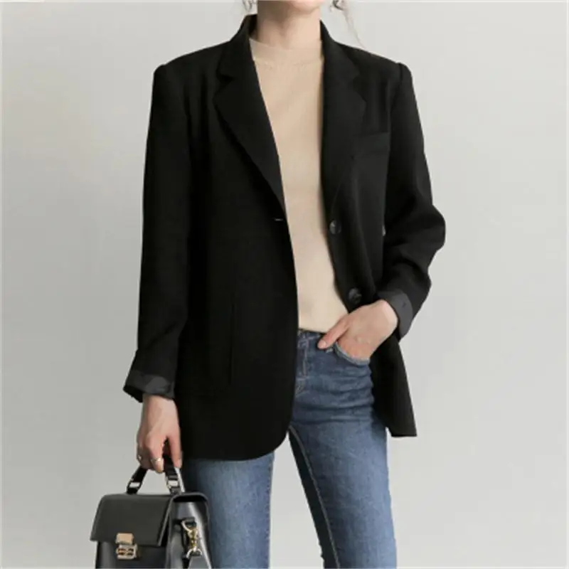 Fashion Blazers female autumn New black loose large size Korean casual small suit wild professional suit female jacket women
Fashion Blazers female autumn New black loose large size Korean casual small suit wild professional suit female jacket women