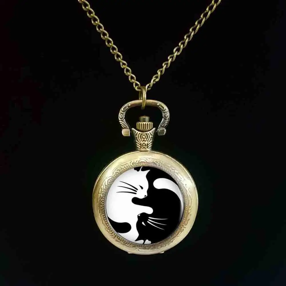 Vintage Two Yin Yang Cats pocket watch Kolye Cabochon Long Chain Statement pocket watch For Fashion Women Men
Vintage Two Yin Yang Cats pocket watch Kolye Cabochon Long Chain Statement pocket watch For Fashion Women Men