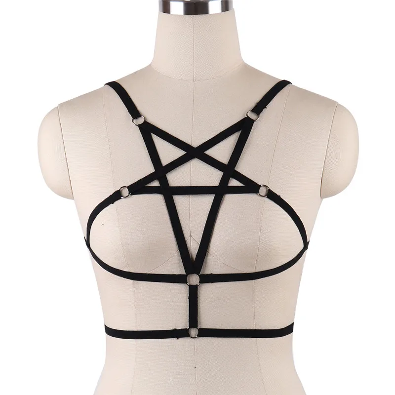 JLX.HARNESS Pentagram Body Harness Bondage Crop Top body Cage Bra Elastic Bra Sexy Lingerie Goth fetish Rave clup body harness
JLX.HARNESS Pentagram Body Harness Bondage Crop Top body Cage Bra Elastic Bra Sexy Lingerie Goth fetish Rave clup body harness