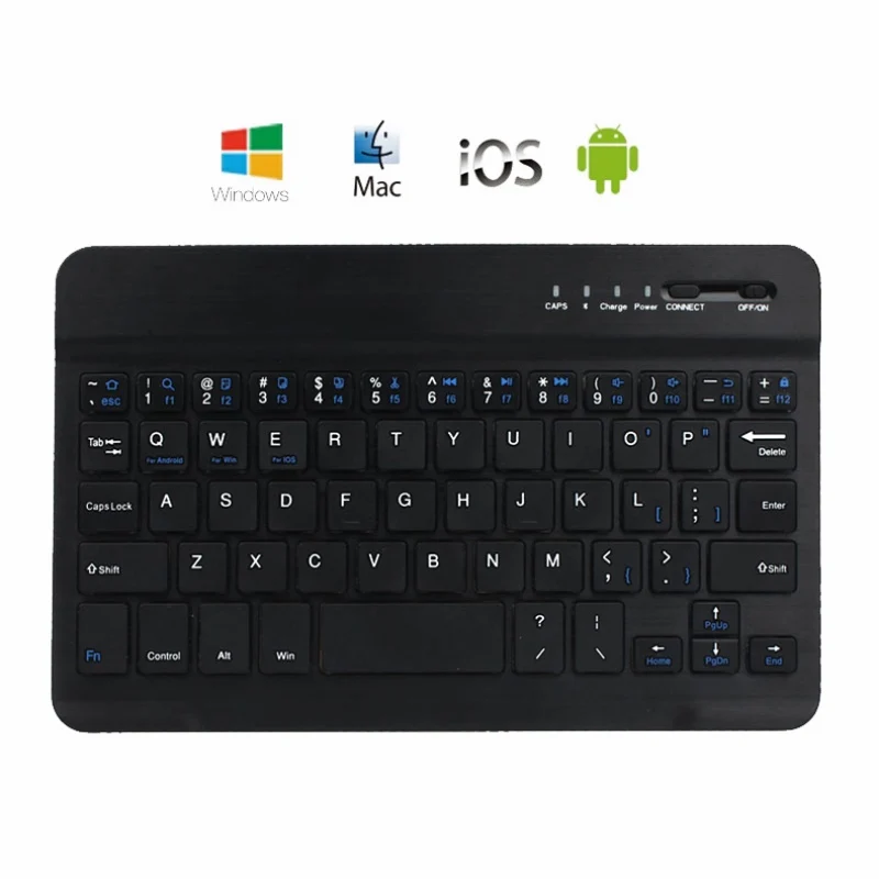 Portable Ultra Slim Aluminum Wireless Bluetooth Keyboard For IOS Android Windows PC working time 40 hours 59 keys Nice | Компьютеры и