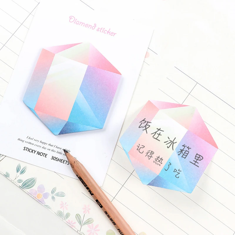 6Pcs/Lot Diamant Autocollants 30 Feuilles Bloc-notes Notes Autocollantes Gradient Couleur Note past Papeterie Bureau Fournitures
6Pcs/Lot Diamant Autocollants 30 Feuilles Bloc-notes Notes Autocollantes Gradient Couleur Note past Papeterie Bureau Fournitures