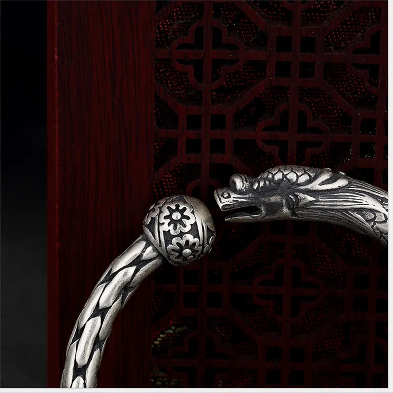 Uglyless Real 990 Fine Silver Jewelry Cool Unisex Dragon Bangles Handmade Weave Bangle Men Bangles Women Cool Carved Ball Bijoux
Uglyless Real 990 Fine Silver Jewelry Cool Unisex Dragon Bangles Handmade Weave Bangle Men Bangles Women Cool Carved Ball Bijoux