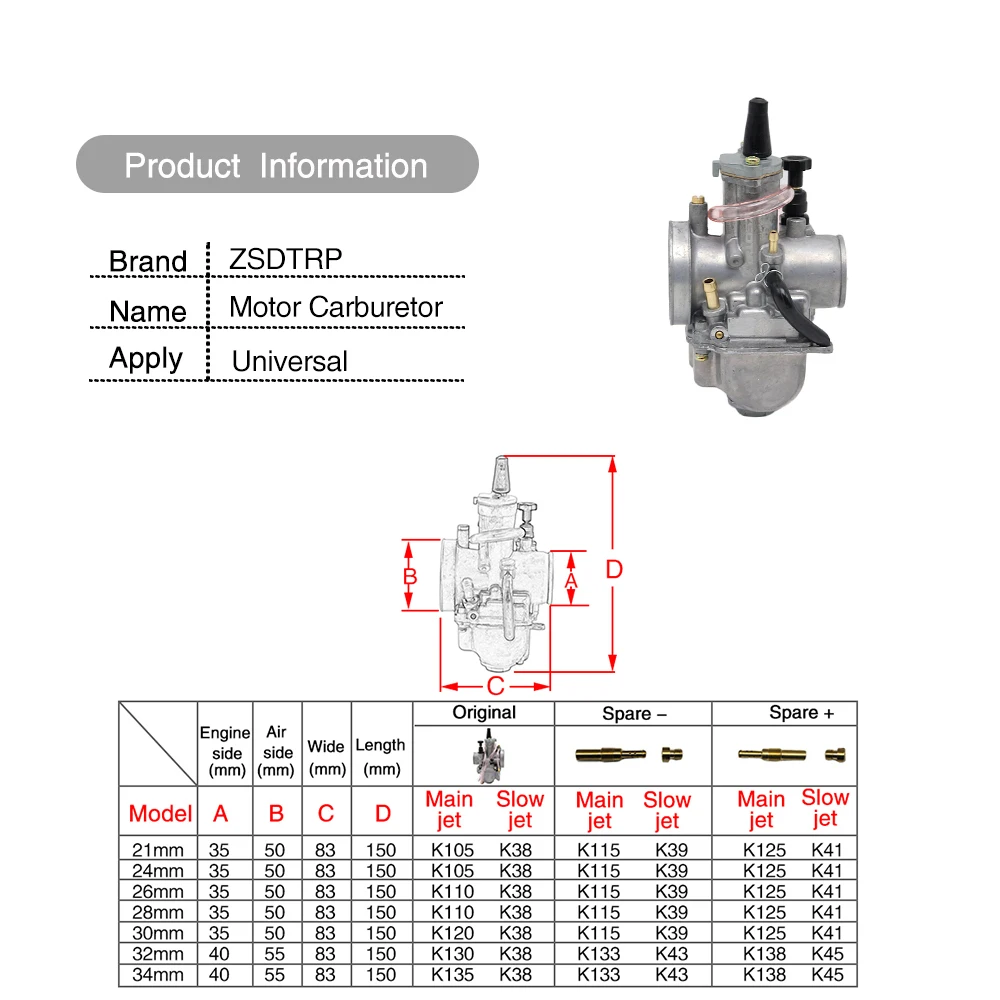 Alconstar- 21 24 26 28 30 32 34mm PWK Carburetor Carburador with Power Jet Scooter Motocross Cafe Racer ATV UTV Off Road Racing
Alconstar- 21 24 26 28 30 32 34mm PWK Carburetor Carburador with Power Jet Scooter Motocross Cafe Racer ATV UTV Off Road Racing