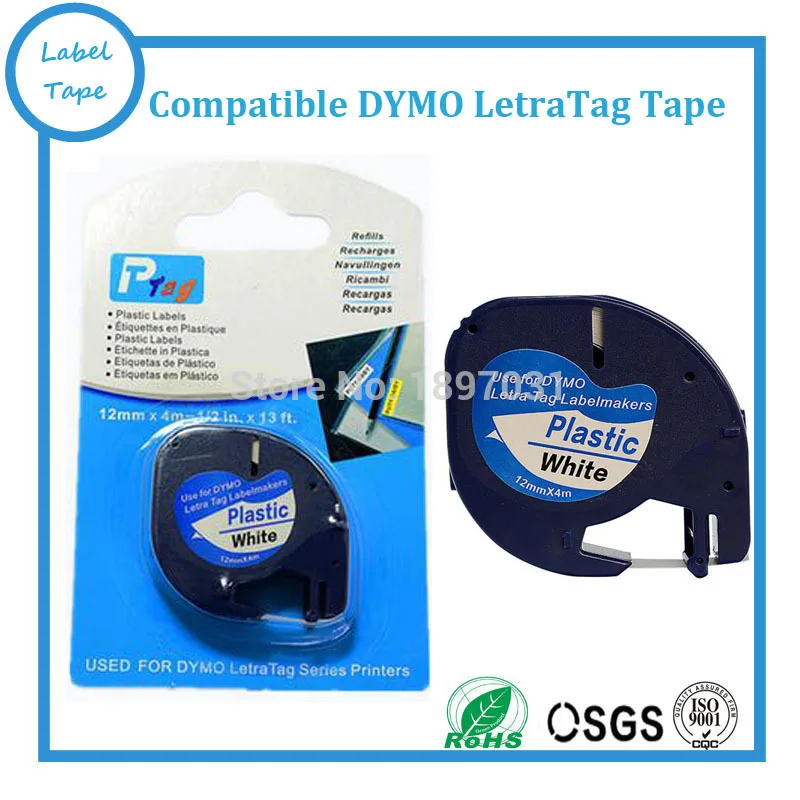 High quality 10 PK/lot Compatible Dymo Letratag LT 91201 Black on White 12mm*4m Plastic Printer Ribbon Cartridge Free Shipping
High quality 10 PK/lot Compatible Dymo Letratag LT 91201 Black on White 12mm*4m Plastic Printer Ribbon Cartridge Free Shipping