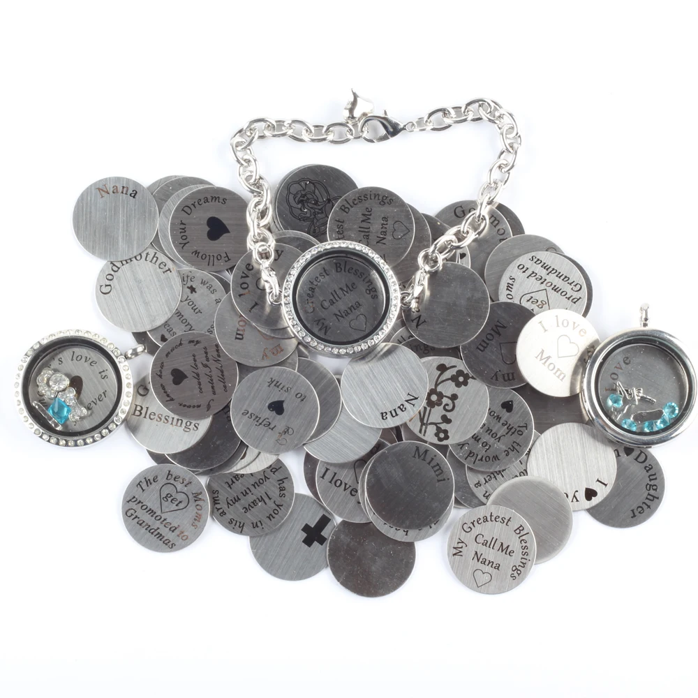 ZMZY 20pcs/lot Random Mixed Floating Charms Stainless Steel Plates Accessories For 30MM Floating Lockets DIY Without Lockets
ZMZY 20pcs/lot Random Mixed Floating Charms Stainless Steel Plates Accessories For 30MM Floating Lockets DIY Without Lockets