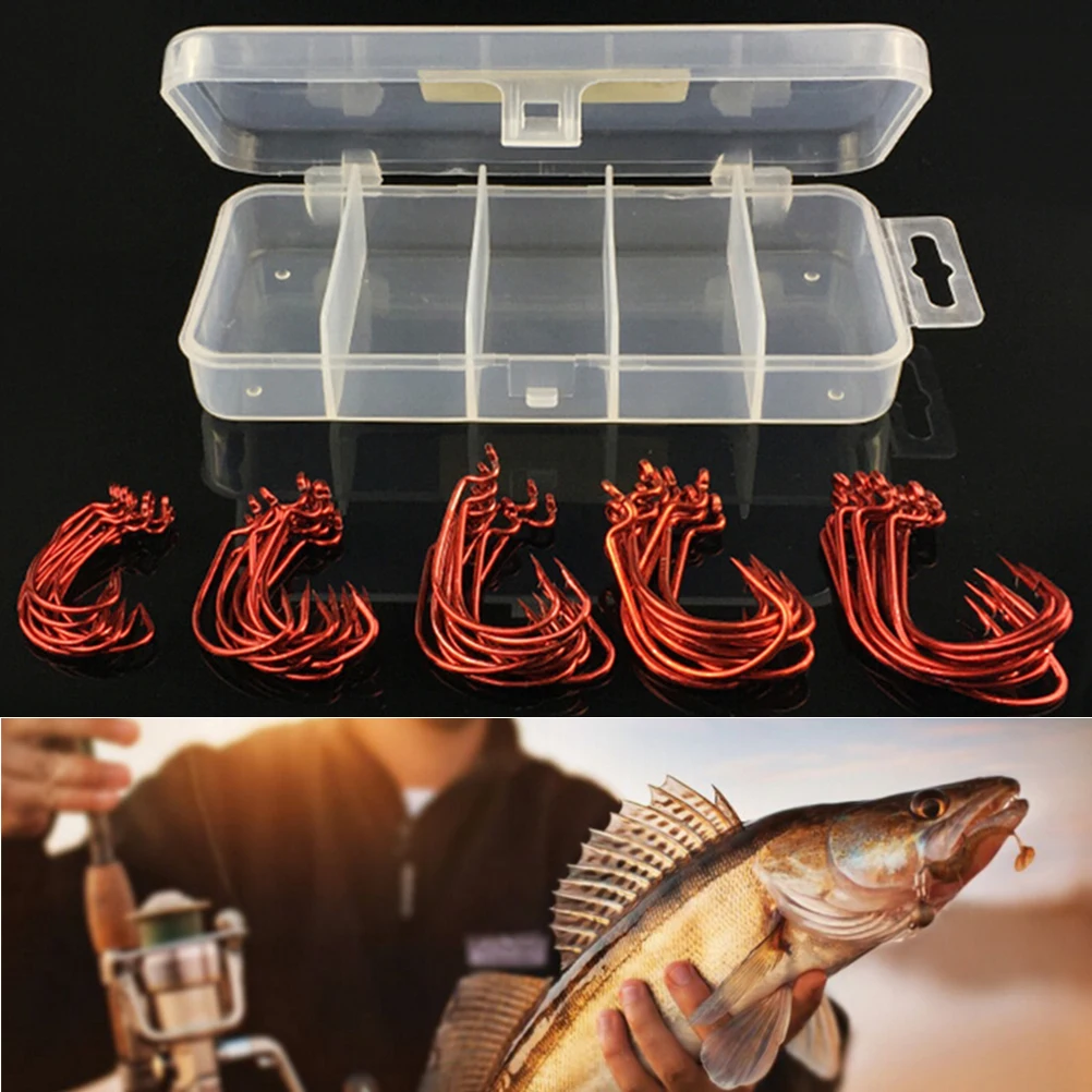 51Pcs Soft Worm High Carbon Steel Fishhooks Wide Gap Offset Jig Fishing Hooks Soft Lure Worm Hooks 2# 1# 1/0# 2/0# 3/0#
51Pcs Soft Worm High Carbon Steel Fishhooks Wide Gap Offset Jig Fishing Hooks Soft Lure Worm Hooks 2# 1# 1/0# 2/0# 3/0#