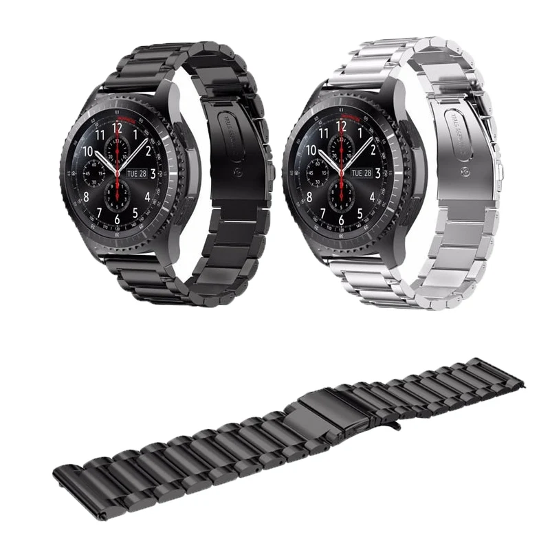 Ремешок для Samsung Gear S3 Galaxy Watch 46 мм Металлический Стальной браслет Huawei GT huami amazfit 22