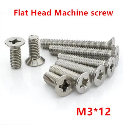 100pcs M3*12 Phillips Flat Head Screw / Cross Reccessed Countersunk Head Machine Screws Stainless Steel
100pcs M3*12 Phillips Flat Head Screw / Cross Reccessed Countersunk Head Machine Screws Stainless Steel
