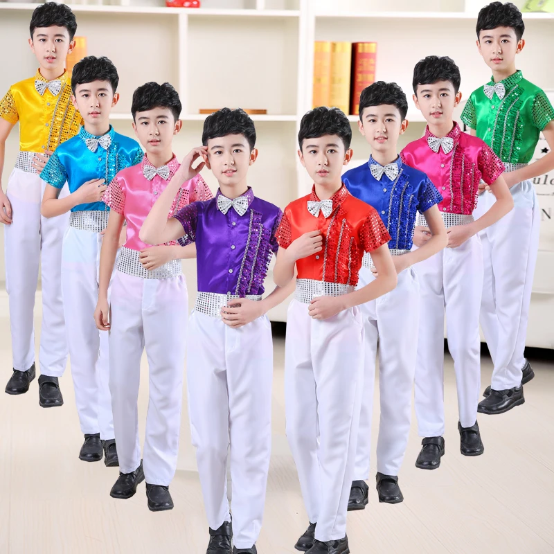 Children sequined choral clothing primary and secondary school students perform recitation boys host suit performance clothing
Children sequined choral clothing primary and secondary school students perform recitation boys host suit performance clothing