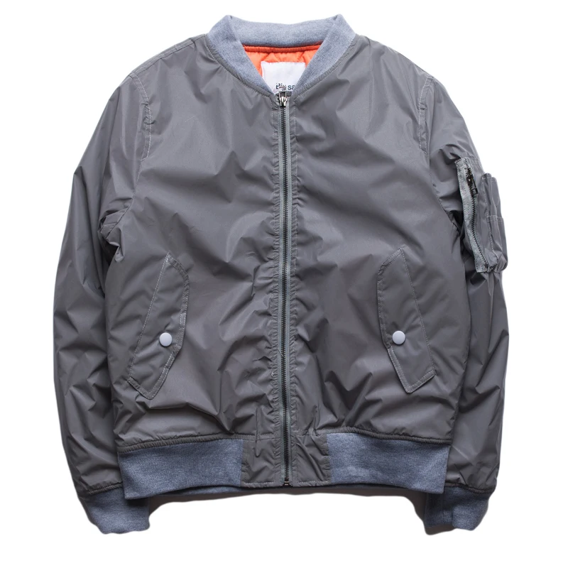 Bomber Jacket Men Brand Long Sleeve Solid Color Reflective Jacket Casual Motorcycle Hip Hop Veste Homme Men Jacket Gray
Bomber Jacket Men Brand Long Sleeve Solid Color Reflective Jacket Casual Motorcycle Hip Hop Veste Homme Men Jacket Gray