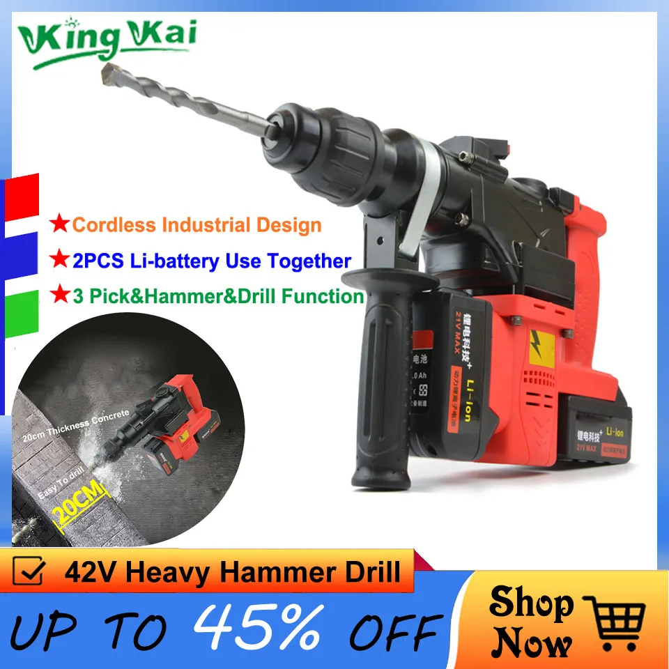15000 25000mAh Heavy Industrial Wall Hammer Cordless Drill Rechargeable Samsung Lithium Battery Electric Hammer Impact Drill
15000 25000mAh Heavy Industrial Wall Hammer Cordless Drill Rechargeable Samsung Lithium Battery Electric Hammer Impact Drill