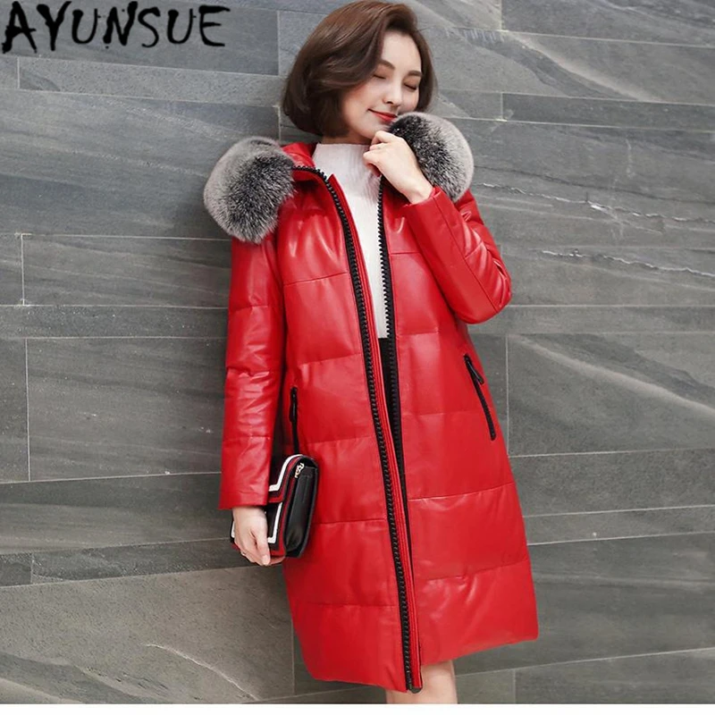 Женская куртка из натуральной кожи AYUNSUE, толстая теплая зимняя куртка из натуральной овечьей кожи с капюшоном и воротником из лисьего меха, ...
Женская куртка из натуральной кожи AYUNSUE, толстая теплая зимняя куртка из натуральной овечьей кожи с капюшоном и воротником из лисьего меха, ...