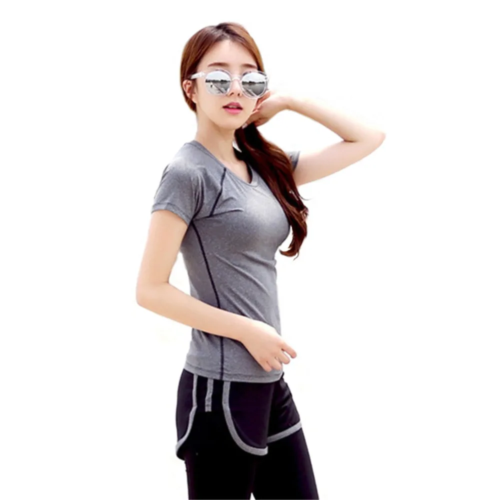 Yoga Tops Quick Dry Sportswear Running Women Elastic Gym Clothes Simple Grey Stitching Female Short T-shirt
Yoga Tops Quick Dry Sportswear Running Women Elastic Gym Clothes Simple Grey Stitching Female Short T-shirt