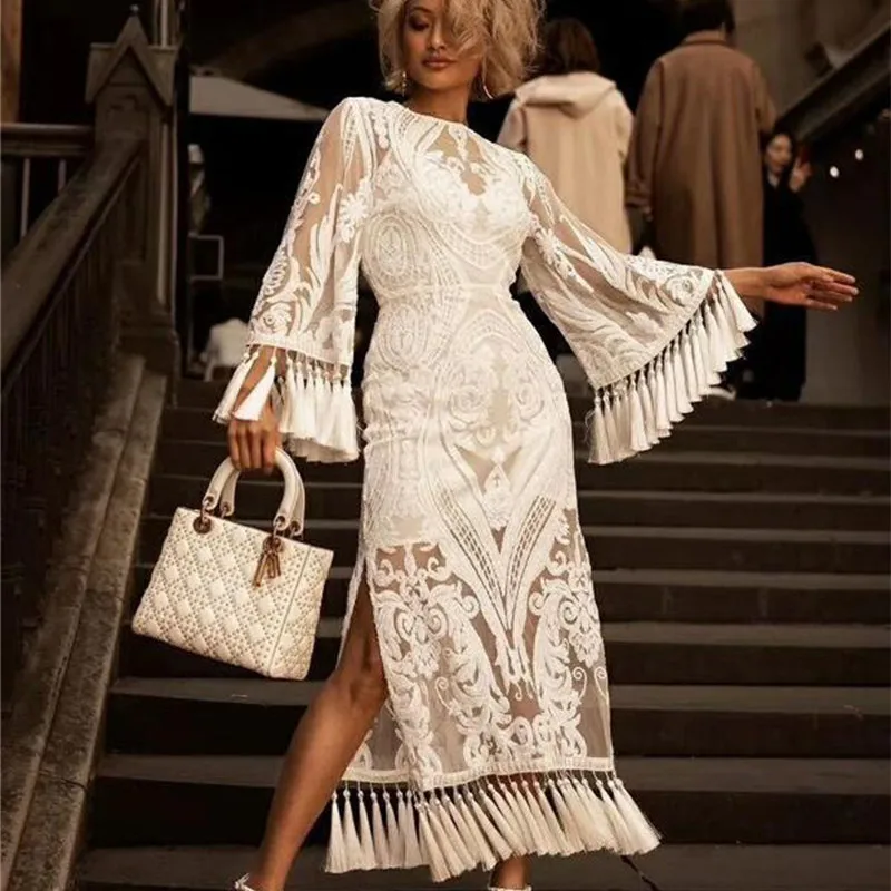 Женское летнее длинное платье 2019 в винтажном стиле Пикантные вечерние ночные