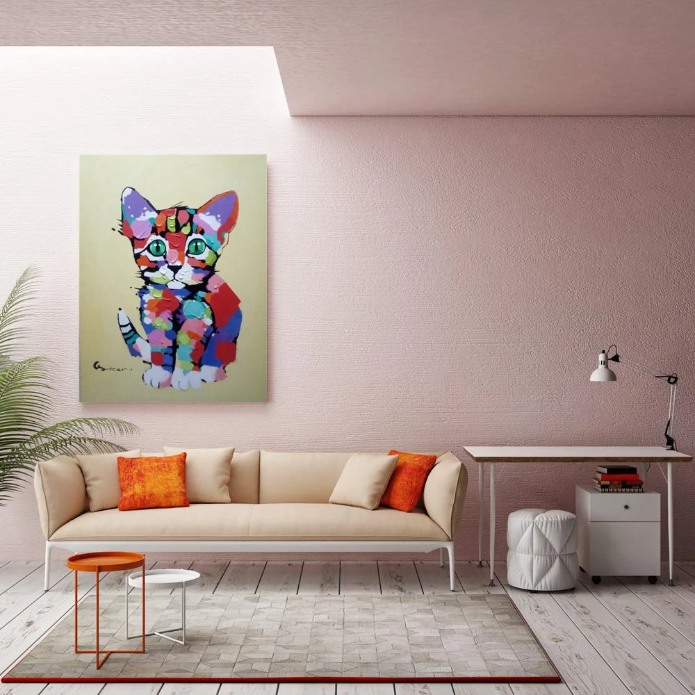 Cute Cat 100% Hand Painted Canvas Oil Painting for Nursery Room Hallway Bedroom Bathroom Wall Decor Animal Artwork Home Decor
Cute Cat 100% Hand Painted Canvas Oil Painting for Nursery Room Hallway Bedroom Bathroom Wall Decor Animal Artwork Home Decor