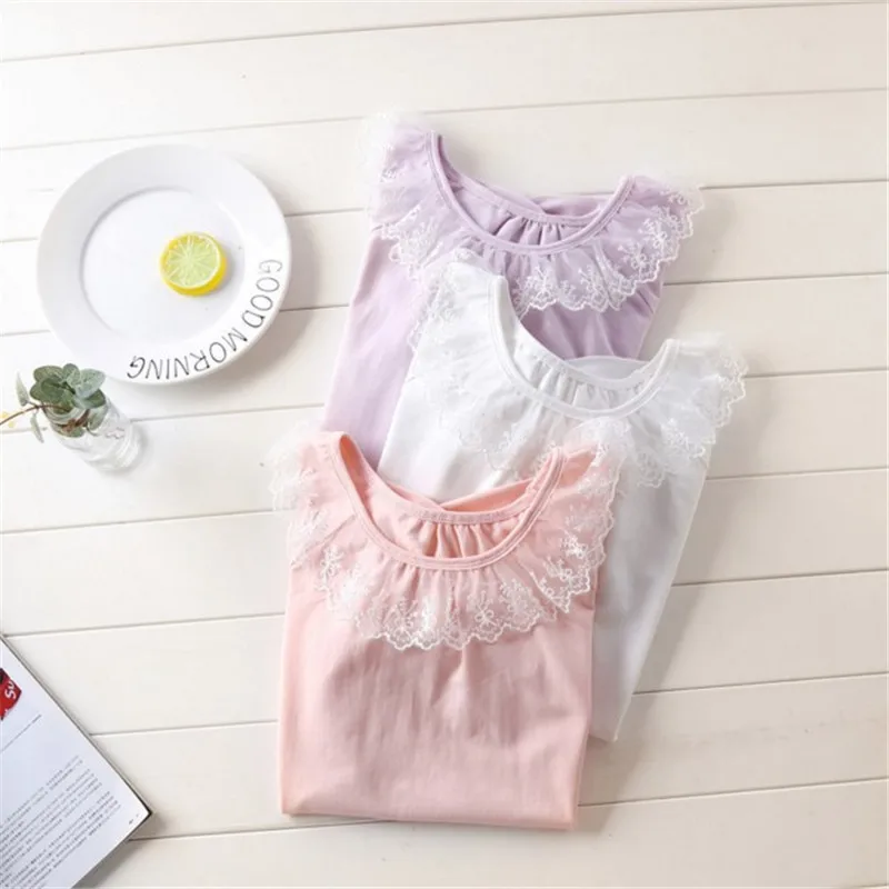 Фото LAKAKSTY летние Ночные рубашки для девочек с коротким рукавом кружевная стильная