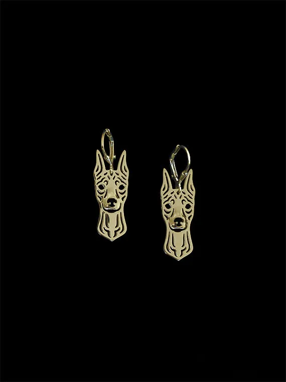 Romantic Gold Silver Color Miniature Pinscher with cropped ears Drop Earrings Wholesale Animal Earrings For Women Girl Aros
Romantic Gold Silver Color Miniature Pinscher with cropped ears Drop Earrings Wholesale Animal Earrings For Women Girl Aros