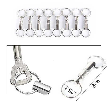 Dual Detachable Key Ring Removable Keyring Quick Release Keychain Snap Lock Holder Steel Chrome Plated Pull-Apart Key Rings
Dual Detachable Key Ring Removable Keyring Quick Release Keychain Snap Lock Holder Steel Chrome Plated Pull-Apart Key Rings