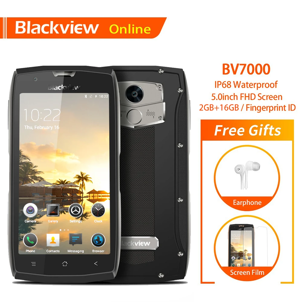 Blackview BV7000 оригинал 5 0 дюймов IP68 водонепроницаемый прочный смартфон 2 ГБ + 16 NFC