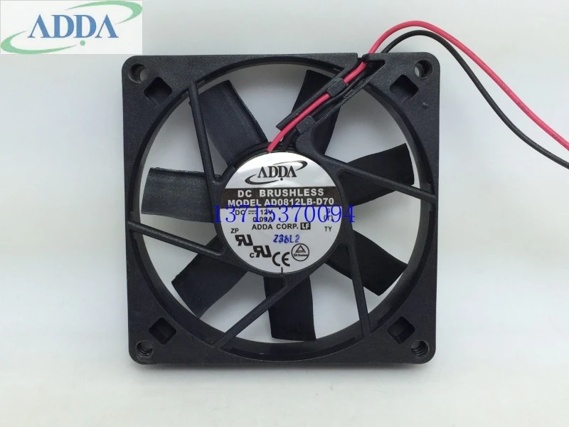 

FOR ADDA AD0812LB-D70 dual ball bearing 8015 DC12V 0.09A silent power supply fan