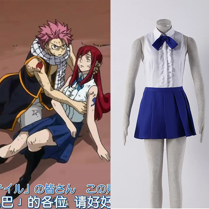 Fashion Animal Fairy Tail Cosplay Costume Erza Scarlet White Shirt And Blue Skirt Cosplay Set Clothing For Women
Fashion Animal Fairy Tail Cosplay Costume Erza Scarlet White Shirt And Blue Skirt Cosplay Set Clothing For Women