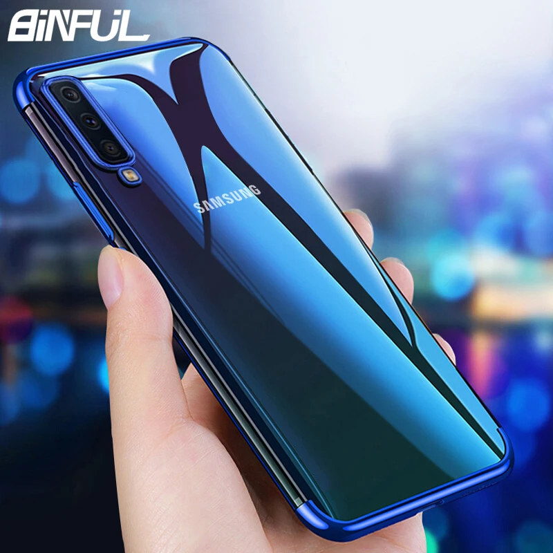 Чехол для Samsung Galaxy A7 2018 прозрачный мягкий силиконовый тонкий чехол из ТПУ ya7 A5 A8 Star