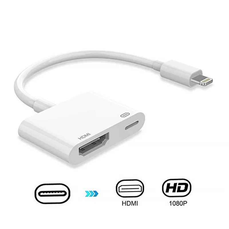 HDMI адаптер конвертер Новый 2 в 1 Plug and Play цифровой AV разъем совместим с iPhone X XS MAX 8 7