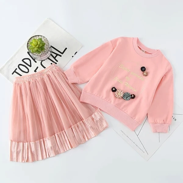 2018 Baby Girl Sring Fall Clothing Set Girls Kids Fashion Beautiful Flower Long Sleeved Shirt+Pleated Skirts,Children Outfits
2018 Baby Girl Sring Fall Clothing Set Girls Kids Fashion Beautiful Flower Long Sleeved Shirt+Pleated Skirts,Children Outfits