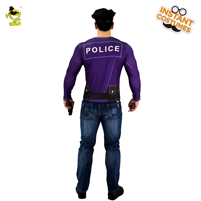 Popular Men's 3D Digital Printing T-Shirt Police Costume Fancy Dress For Party Cosplay Purple Police Costumes For Adults
Popular Men's 3D Digital Printing T-Shirt Police Costume Fancy Dress For Party Cosplay Purple Police Costumes For Adults