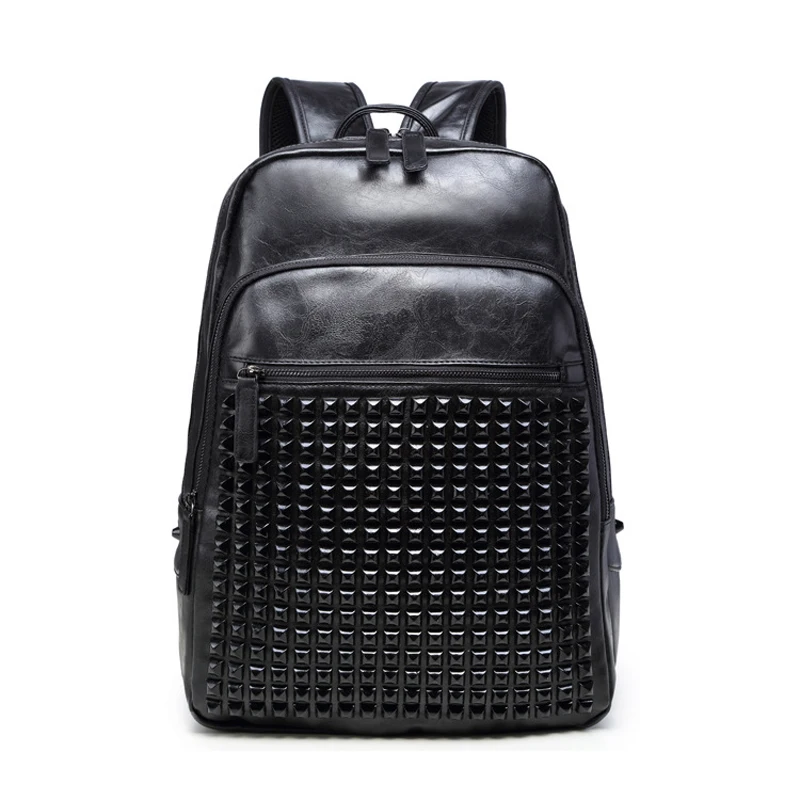 New Rivet Men Backpacks Fashion High Quality Leather Male Korean Student Backpack Lager Boy Business Laptop School Computer Bag
New Rivet Men Backpacks Fashion High Quality Leather Male Korean Student Backpack Lager Boy Business Laptop School Computer Bag