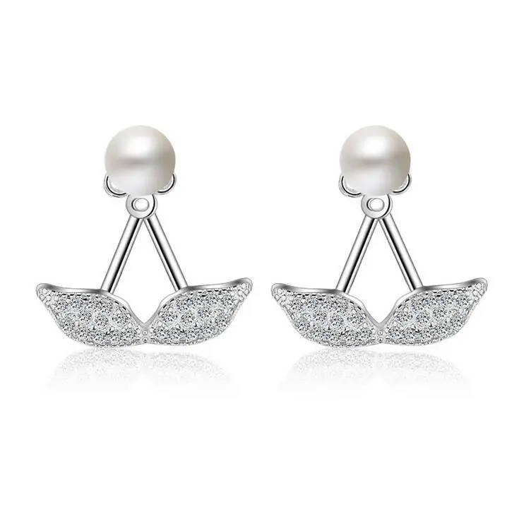High quality fashion beard design shiny zircon pearl 925 sterling silver ladies stud earrings women jewelry gift
High quality fashion beard design shiny zircon pearl 925 sterling silver ladies stud earrings women jewelry gift