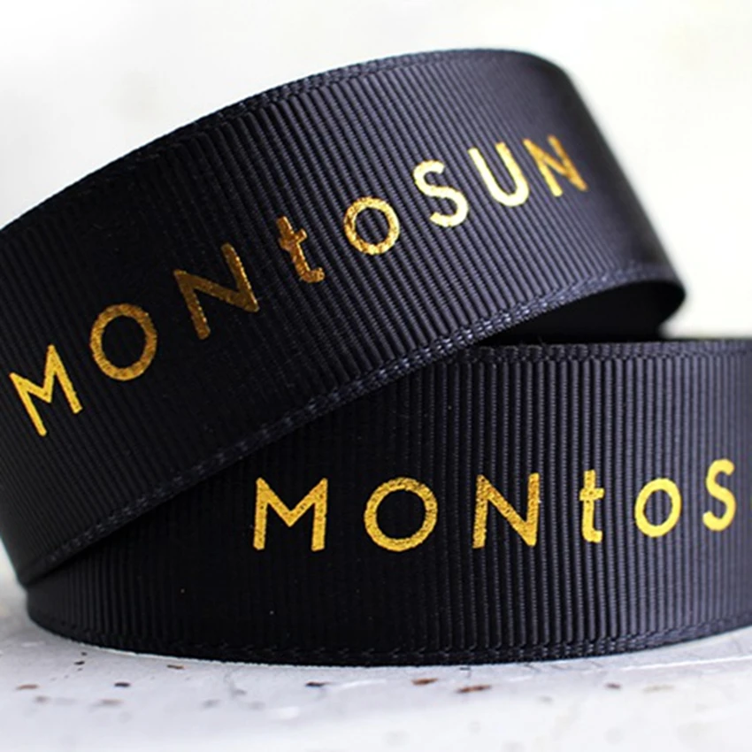 Customized ribbon with logo gold stamp Grosgrain ribbon satin personal logo ribbon 100yards party ribbon
Customized ribbon with logo gold stamp Grosgrain ribbon satin personal logo ribbon 100yards party ribbon