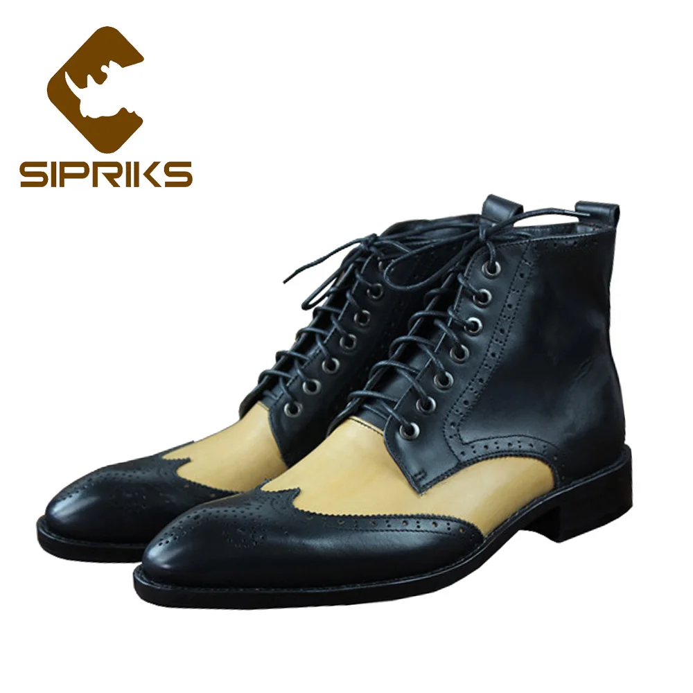 Sipriks Luxury Italian Handmade Mens Goodyear Welted Boots Imported Leather Dress Boots Male Cowboy Boots Wingtip Brogues Shoes
Sipriks Luxury Italian Handmade Mens Goodyear Welted Boots Imported Leather Dress Boots Male Cowboy Boots Wingtip Brogues Shoes