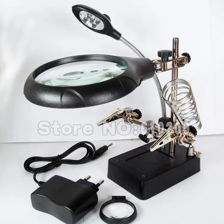 5LED Welding magnifying glass Auxiliary Clip Magnifier Fixture BGA workbench Phone motherboard repair 2.5X7.5X10X 110V-240V
5LED Welding magnifying glass Auxiliary Clip Magnifier Fixture BGA workbench Phone motherboard repair 2.5X7.5X10X 110V-240V