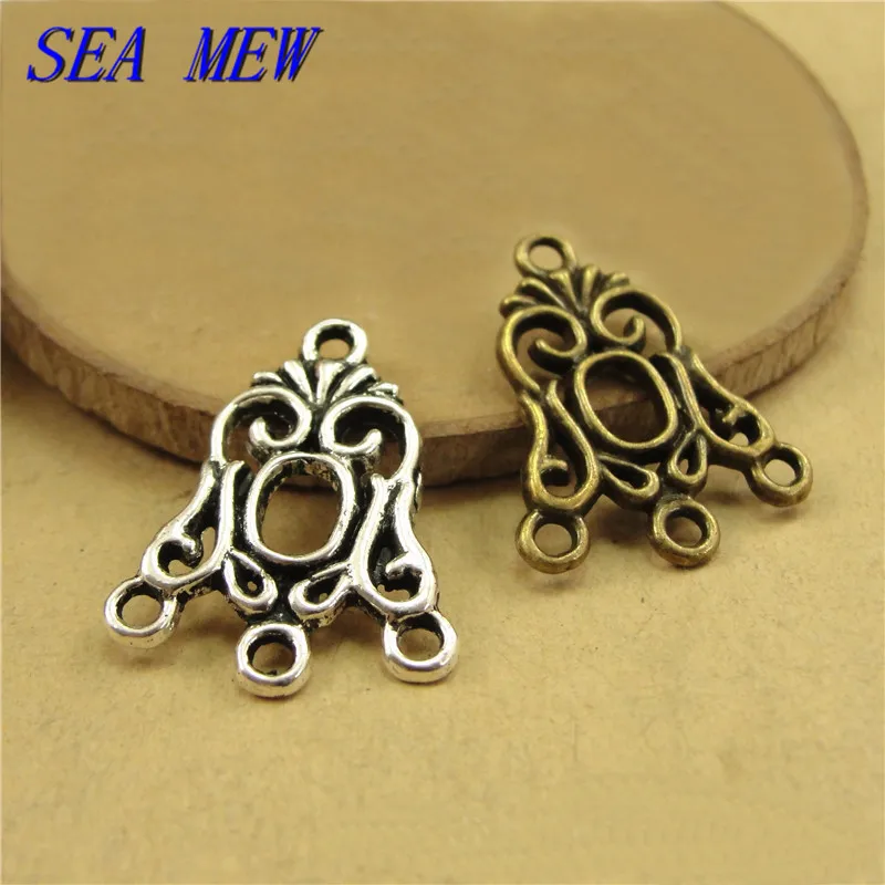 SEA MEW 100 PCS 24*19MM Antique Bronze/Silver Color Metal Zinc Alloy Connectors Pendant For Jewelry Making
SEA MEW 100 PCS 24*19MM Antique Bronze/Silver Color Metal Zinc Alloy Connectors Pendant For Jewelry Making