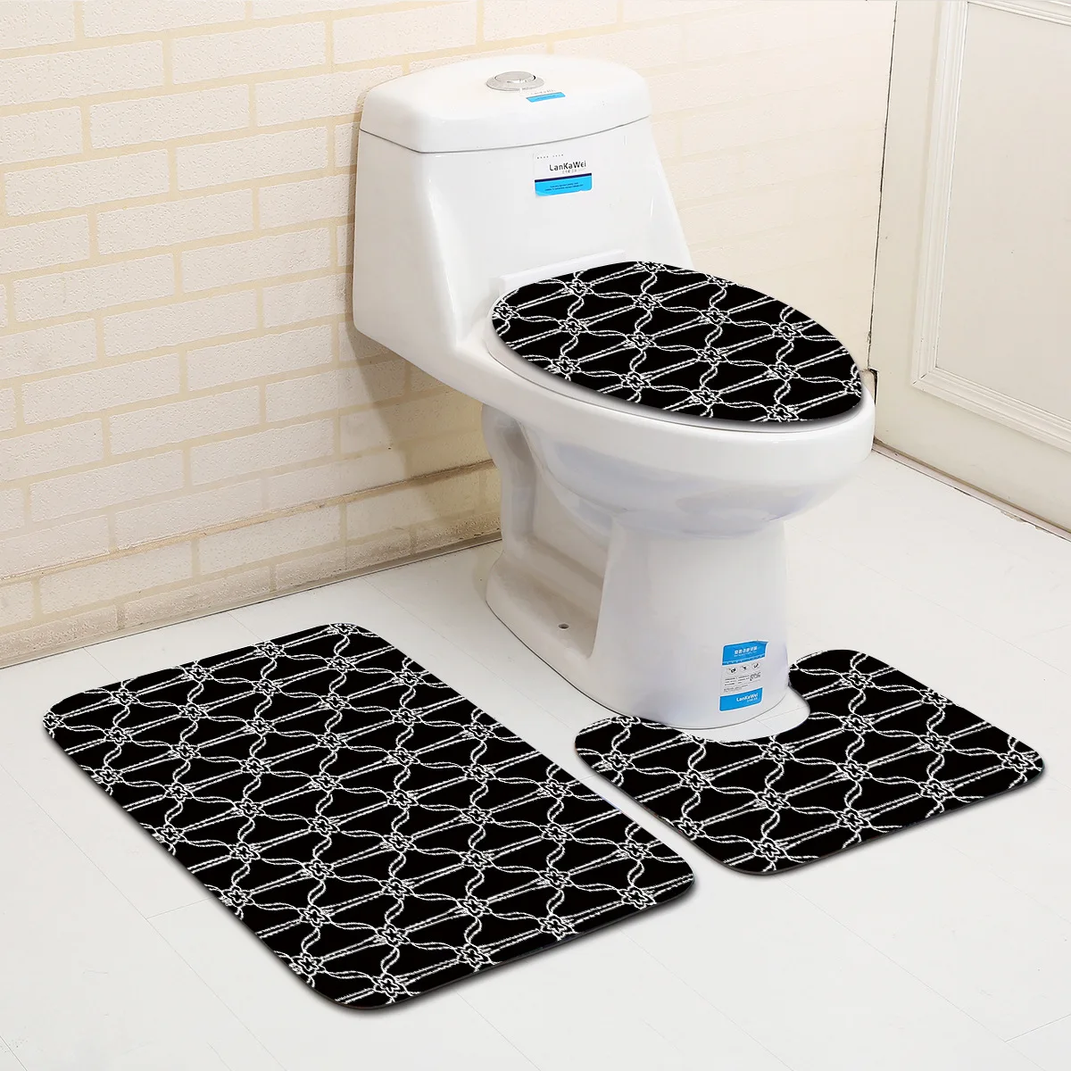 Zeegle Geometric Pattern 3Pcs Bath Mat Set Toilet Rug Set Non-slip Bathroom Floor Mats Absorbent Lid Toilet Cover Shower Mats
Zeegle Geometric Pattern 3Pcs Bath Mat Set Toilet Rug Set Non-slip Bathroom Floor Mats Absorbent Lid Toilet Cover Shower Mats
