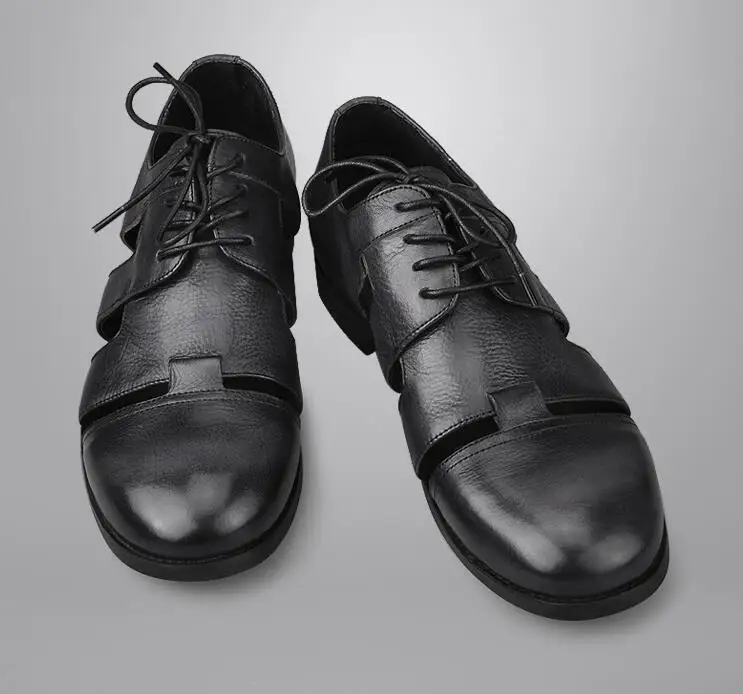 Summer Men's Sandals Genuine Leather Dress Shoes Cut-outs Slipsole Height Increasing Shoes Vintage Male Sandal Lace-Up Shoes
Summer Men's Sandals Genuine Leather Dress Shoes Cut-outs Slipsole Height Increasing Shoes Vintage Male Sandal Lace-Up Shoes