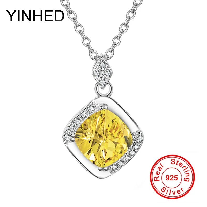 YINHED 100% 925 Sterling Silver Wedding Jewelry Necklace Square Cut Pink&Yellow Cubic Zirconia Pendant Necklace for Women ZN141
YINHED 100% 925 Sterling Silver Wedding Jewelry Necklace Square Cut Pink&Yellow Cubic Zirconia Pendant Necklace for Women ZN141